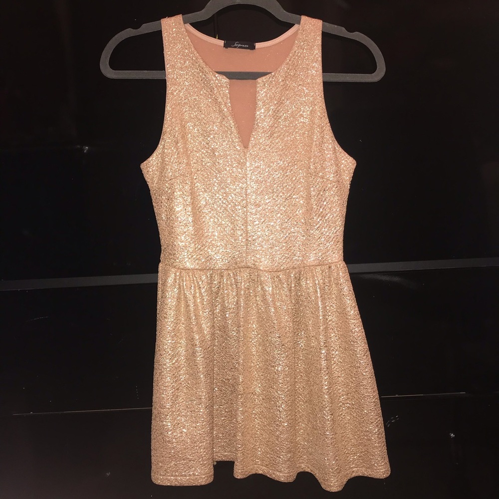 Sparkly champagne colored dress